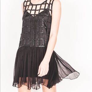 Free People Sequin Shell Drop Waist Dress